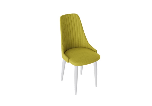 Стул Франк конус исп.2 белый матовый / микровелюр желтый