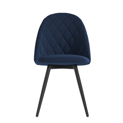 Комплект стульев Диор (2 шт), черный велюр синий