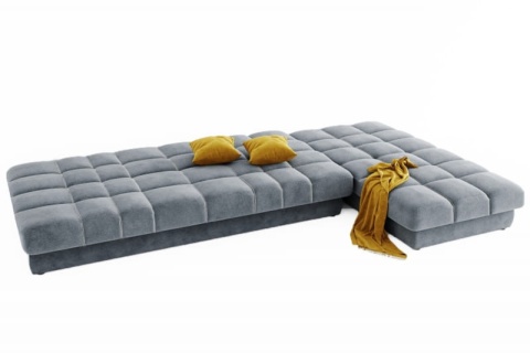 Диван Угловой Ханна с Оттоманкой и Ножками-Кубышками (Ш-2900 х В-940 х Г-1500 мм)