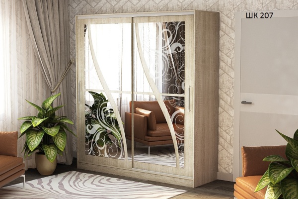 Шкаф-Купе Барселона №207 Разные Цвета (Д-1500/1700/2000 х  В-2200 х Г-600 мм)