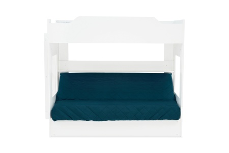 Двухъярусная кровать с диван-кроватью синий / белый